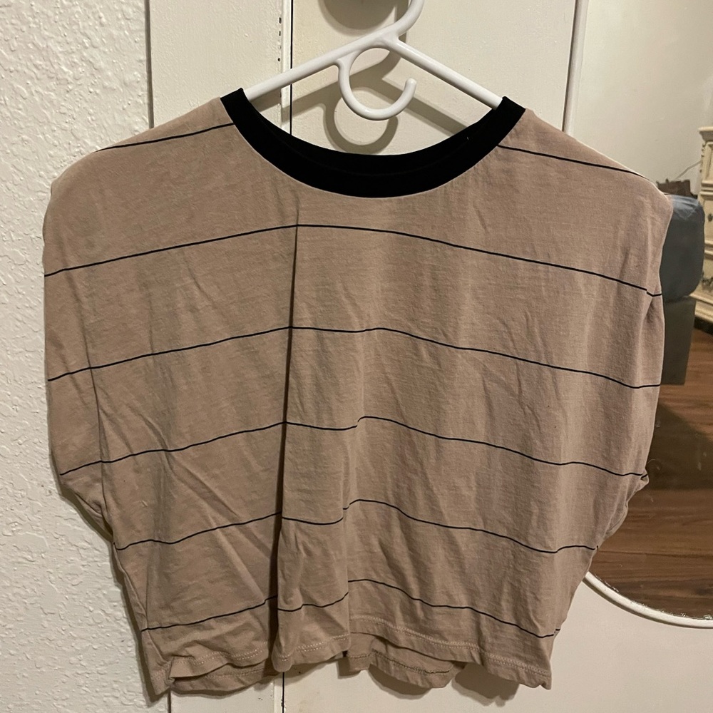 Brown Gilded Intent crop tee